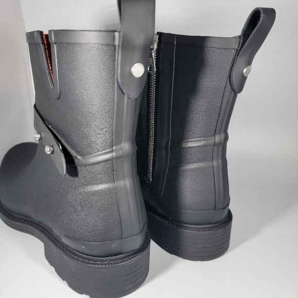 Rag & Bone Moto Rain Boots Rubber Wellies Black Waterproof Womens 41 NWOT NEW - Picture 5 of 13